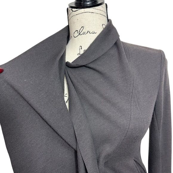 FORME D'Expression 3’3204322896 Gray Wool Asymetrical Shawl Colar Jacket, 38 - Picture 6 of 13
